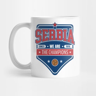 Serbia Football Superstar Badge Mug